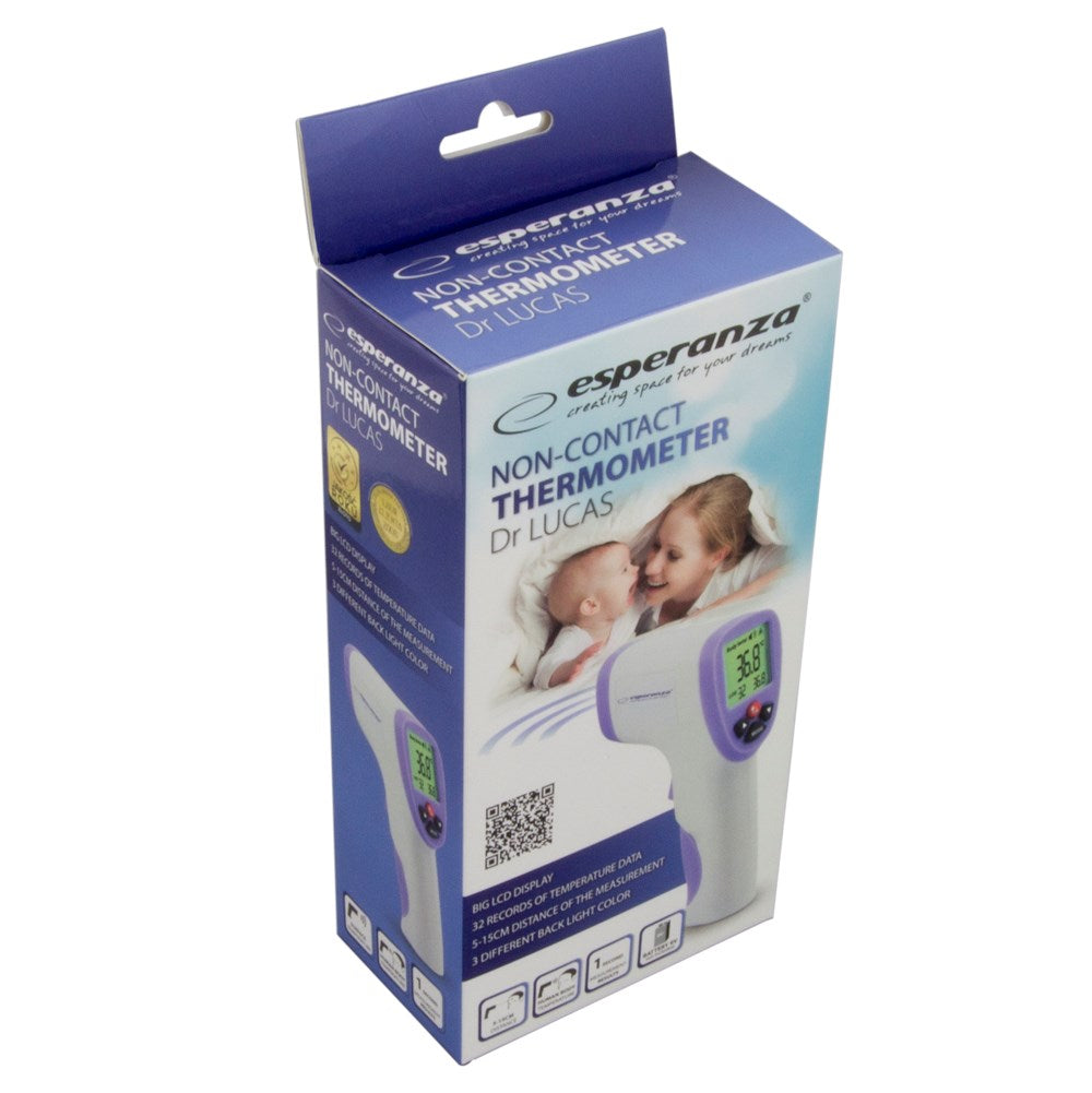Esperanza ECT002 digital body thermometer Remote sensing thermometer Purple, White Ear, Forehead, Oral, Rectal, Underarm Buttons Brand Esperanza