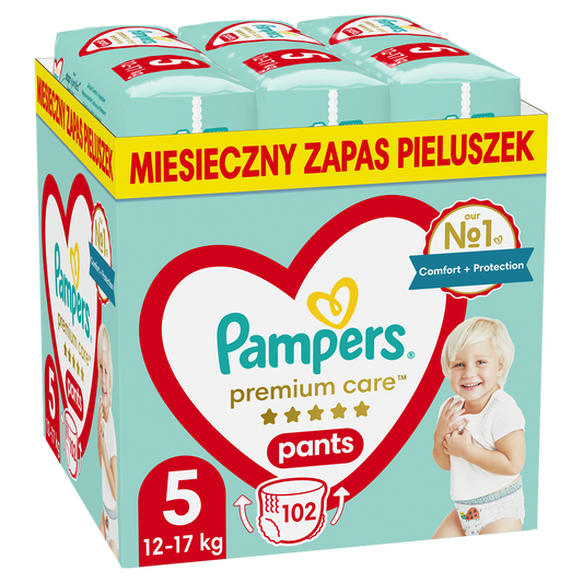 PAMPERS Premium Pants nappies Size 5, 12-17kg, 102pcs Brand Pampers