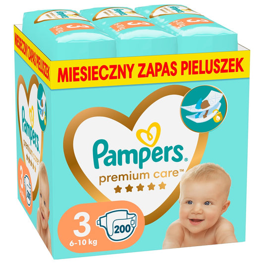 Pampers Premium Protection 81629463 Size 3, Nappy x200, 5kg-9kg Brand Pampers